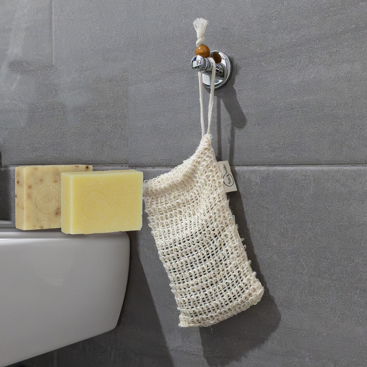 LavendelLord SchnupperSet von SackSeife im Badezimmer